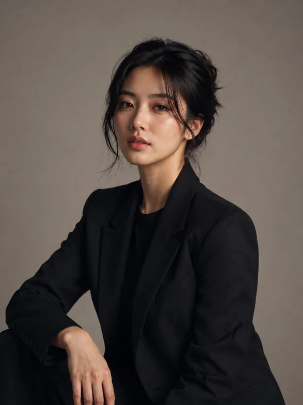 Evangeline, a fictional adult character for private chat, shown in a portrait
